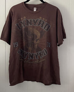 Lynyrd Skynyrd Brown T-Shirt Men's Sz M Sweet Home Alabama Skull Band Tee 1974
