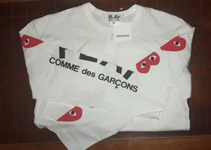 Comme des Garcons CDG PLAY Heart Logo White Long Sleeve T-Shirt Size XL - Picture 1 of 3