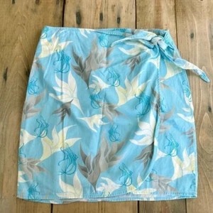 Columbia Sportswear Beach Wrap Skirt Blue Yellow Fish M - Picture 1 of 6