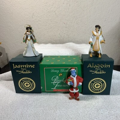 Disney Grolier Edición Presidencial Adorno Jazmín Aladdin & Genio Porcelana Foto 1 de 4