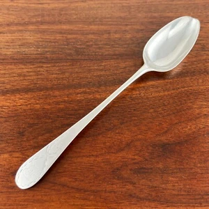 ROBERT EVANS OF BOSTON, MA. AMERICAN COIN SILVER DESSERT SPOON REFINED C.1795 - Picture 1 of 7