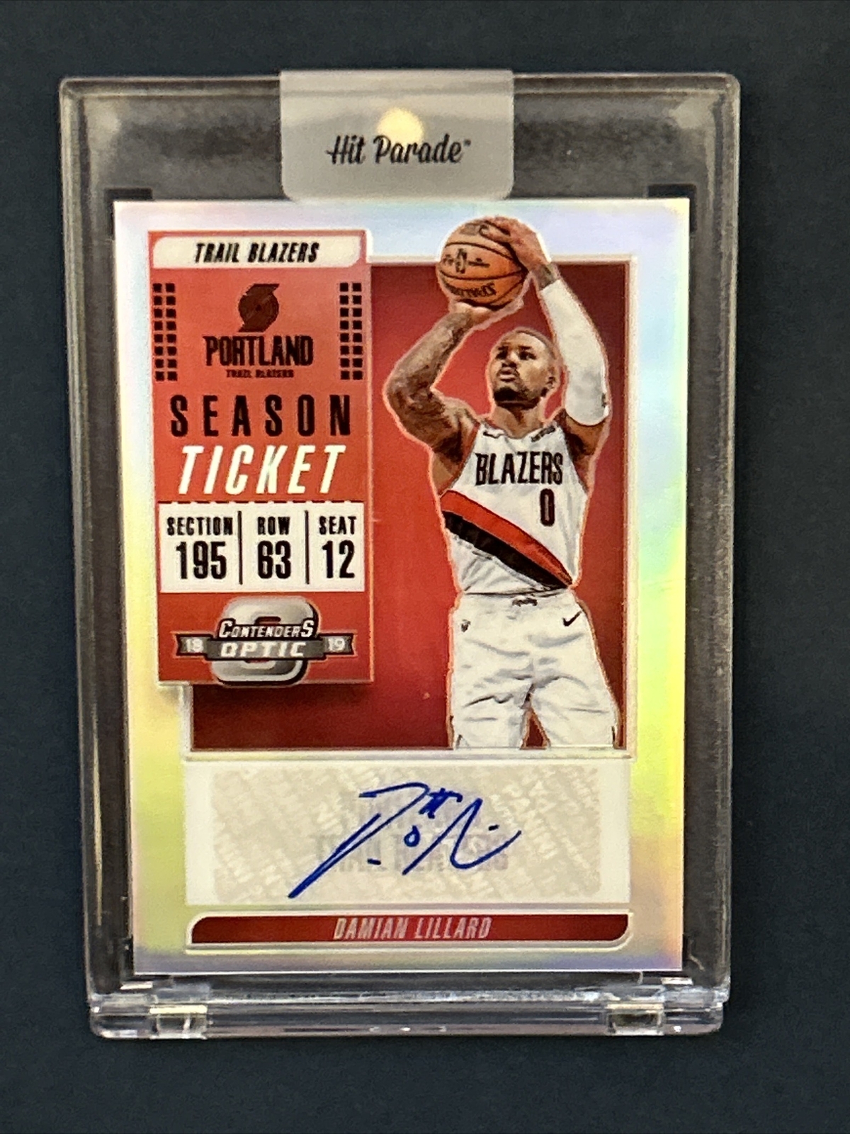 2018-19 Panini Contenders Optic DAMIAN LILLARD Season Ticket AUTO Blazers NBA
