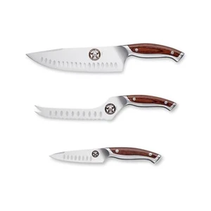 Guy Fieri Knuckle Sandwich 3pc Set 8-IN Chef knife, 6-IN Serrated Off-Set Uti... - Picture 1 of 9