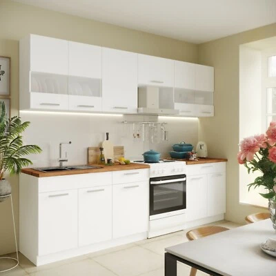 Küche Küchenzeile Einbauküche Küchenblock Singleküche ALINA 270 cm Weiß - Bild 1 von 4