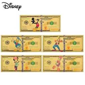 Disney Cartoon Gold Banconota Anime Figura Topolino Monete Plastica Gold Foil Cark - Foto 1 di 36