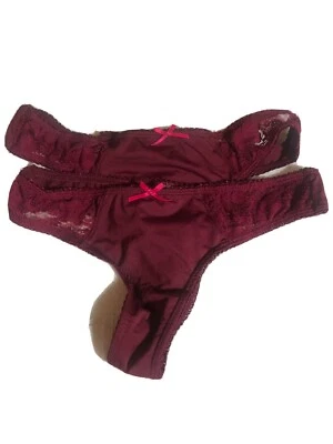 Mujer Bow Deco Tanga Bragas Hipster Bikinis Bragas Talla 6 con Encaje Foto 1 de 4