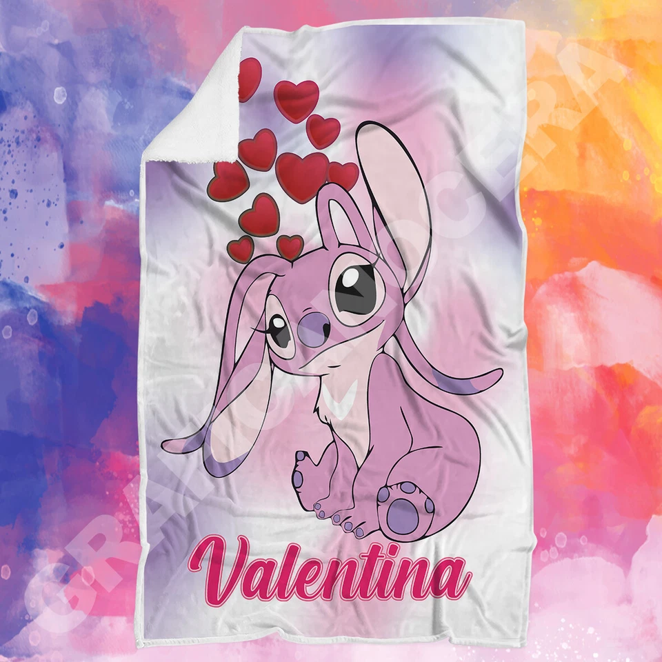 Plaid per Lei Angel di Stitch personalizzato con Nome idea regalo Natale