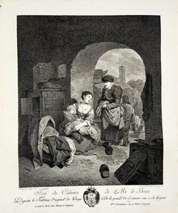 1778 Cornelis Bega, Henri Guttenberg, Domestic scene, folio engraving - Picture 1 of 3