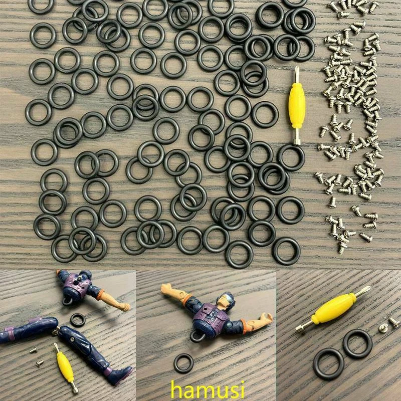 200 ШТ. УПЛОТНИТЕЛЬНЫХ КОЛЕЦ поясные ремни и 200x винтов для военной фигурки 3,75 дюйма Gi Joe Cobra - Изображение 1 из 4