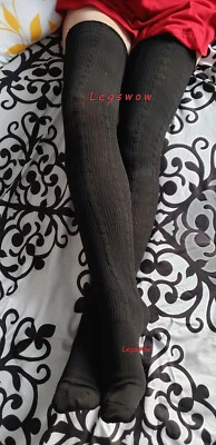 Extra Long Thigh High Socks Over The Knee OTK Warm School Girl Boot Womens Men - Image 1 of 4