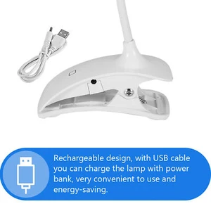 US Rechargeable Clip On Clamp LED Lights Desk Table Lamp Eye Care For Reading US - Picture 1 of 14