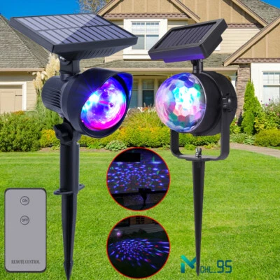 Lámpara láser solar Proyector de luz LED Lámpara de paisaje de césped de jardín - Image 1 of 4