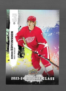 SIMON EDVINSSON 2023-24 Cubierta Superior Novato Clase RC-9 ALAS ROJAS DETROIT - Imagen 1 de 2