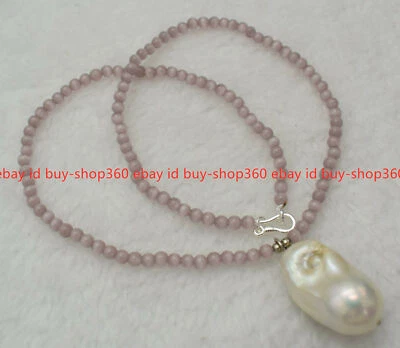 Moda 4mm Multicolor Ópalo Ojo de Gato Gemas Barroco Perla Colgante Collar 18" Foto 1 de 4