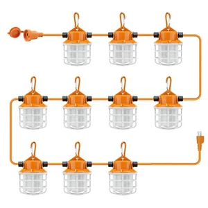 100FT Construction String Lights 150W 15000LM Super Bright with 10 Bulbs - Picture 1 of 7