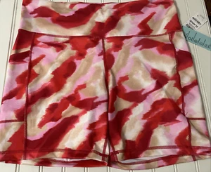 Ideology Womens Twist Bike Shorts Fiery Red with Pockets Compression Size XL - Picture 1 of 6