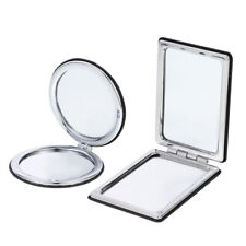  2 Piezas Mini Espejo de Maquillaje Espejo de Plata Viaje Espejo Cosmético