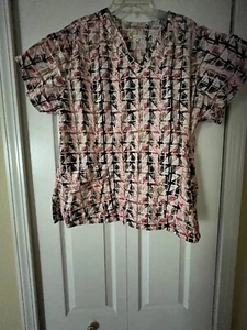 Scrub Top Womens 2X Geometric Design - Picture 1 of 5
