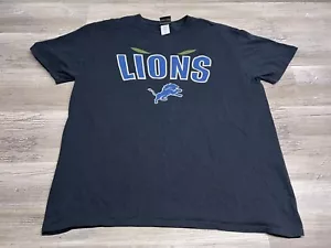 T-shirt NFL Team Apparel Detroit Lions occhi di gatto nera taglia XL maglietta squadra di calcio - Foto 1 di 7