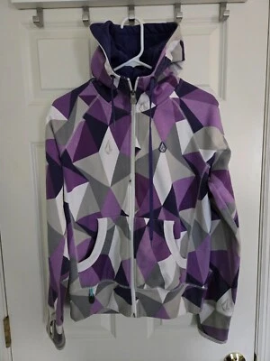 Volcom Mujer Illusionist Cremallera Completa Sudadera con Capucha Mediana Púrpura Gris Chaqueta Foto 1 de 4