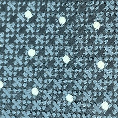 £165 ROMEO GIGLI HOMBRE TEXTURA GRIS Y BLANCO POLKADOT CORBATA DE SEDA HECHA EN ITALIA Y3 Foto 1 de 4