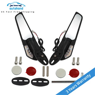 LED Light Larger Mirror Winglet Rear View Rearview FOR SUZUKI GSXR 600 750 1000 - Imagem 1 de 4