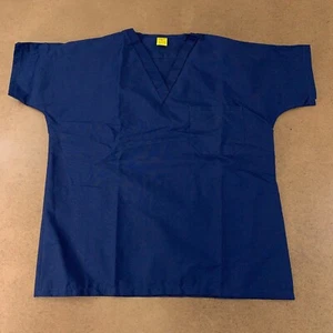 Fashion Seal Unisex Size Small Navy Blue Short Sleeve Poplin Scrub Shirt 78744 - Picture 1 of 7