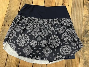 Lucky In Love Tennis Pickleball Golf Skirt Blue Paisley Extra Small - Picture 1 of 9