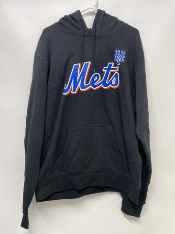 New York Mets Mens XL Hoodie Sweatshirt Black MLB Pullover Era New Baseball Cover