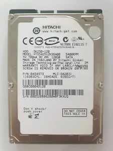 HTS542512K9SA00, PN: 0A54973, MLC: DA2031, Hitachi 120Gb 2.5" HDD - Picture 1 of 2