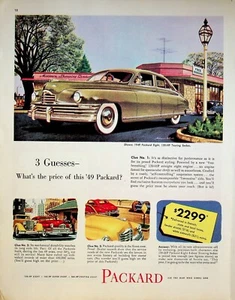 1949 Packard Eight Automobile Vintage Print Ad 40s Finest Quality Touring Sedan - Picture 1 of 1