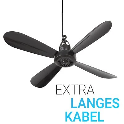 BESTLIVINGS Deckenventilator Ø40cm ( 5m Kabel ) mit Aufhänger Ventilator ohne Montage Lüfter