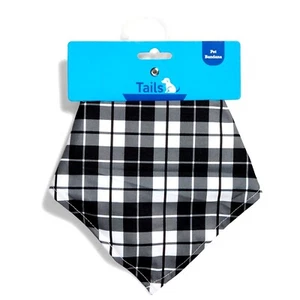 1x Trendy Black Plaid Pet Bandana Collar Small Dog Cat Neck Strap Scarf Bandanna - Picture 1 of 5