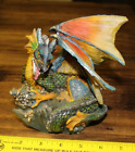Figurine Dragon en Résine avec Trésor Décor Fantasy