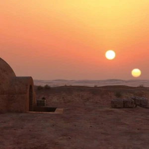 1/6th Scale STAR WARS TATOOINE TWIN SUNSET IKEA Detolf 15x15 Diorama Backdrop - Picture 1 of 9