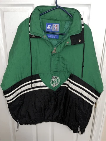 Vintage NBA Boston Celtics Pullover Half Zip Starter Jacket Size Extra Large Cover
