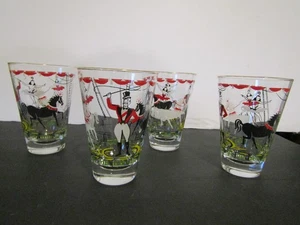 Vtg LIBBEY Glass Day at the Circus Drinking Glasses Set of 4 - Picture 1 of 5