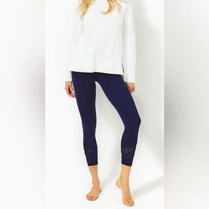 Lilly Pulitzer UPF 50+ Luxletic 26" Weekender High Rise Legging Blue Small EUC - Picture 1 of 13