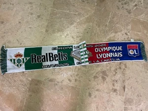 BUFANDA OFICIAL MATCH DE LA UEFA EUROPA LEAGUE REAL BETIS Y OLYMPIQUE LYONNAIS - Imagen 1 de 2