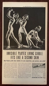 1948 PLAYTEX Invisible Living Girdle Vintage Print Ad Latex Model - Picture 1 of 1