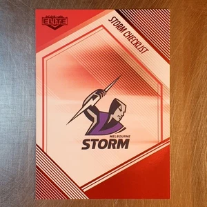 2025 NRL Elite Mojo Ruby Melbourne Storm Checklist & Emblem Card #19/53 MR064 - Bild 1 von 2