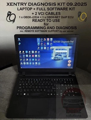 Laptop with Mercedes Xentry Diagnosis 09.2025 +Full SW KIT + set of cables OBDII - Bild 1 von 4