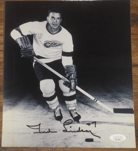 Ted Lindsay Signed 8x10 Autograph Photo JSA Certified Auto Detroit Red Wings #7 - Picture 1 of 4