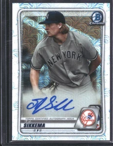 T.J. Sikkema 2020 Bowman autógrafo cromado automático Mojo Refractor Yankees - Imagen 1 de 2