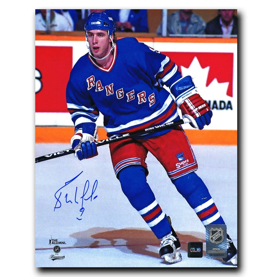 Foto autografiada 8x10 de Bernie Nicholls de los New York Rangers Foto 1 de 1