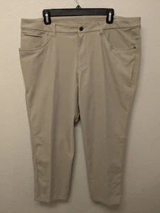 Lululemon ABC 5 Pocket Pants Mens 38x27 Beige Stretch Golf Chino Performance - Picture 1 of 9