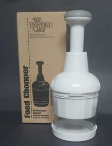 Pampered Chef Manual Hand Food Chopper Rotating Stainless Steel Blades Covered - Picture 1 of 9