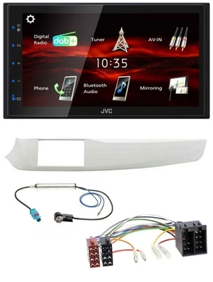JVC USB Bluetooth MP3 DAB 2DIN Autoradio für Alfa Romeo Giulietta 2010-2013 weiß - Bild 1 von 4