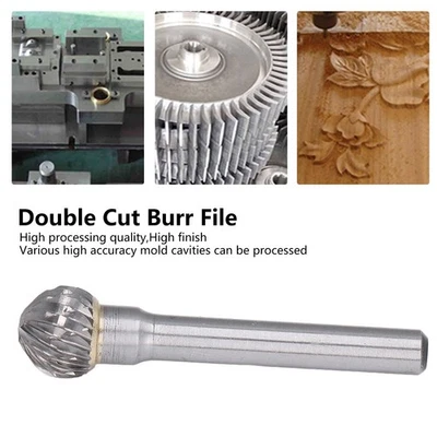 Ball Shape Burrs File YG8 Alloy Double Cut Woodworking Carving Bit For Tool⊹ - Image 1 of 4