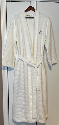 Pottery Barn белый вафельный вязаный хлопковый халат с монограммой «K» размер M/L - Изображение 1 из 4